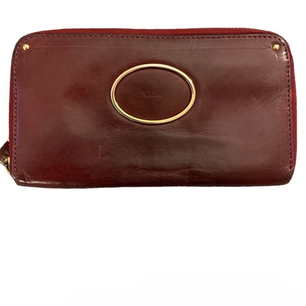 Chloe burgundy soft leather wallet